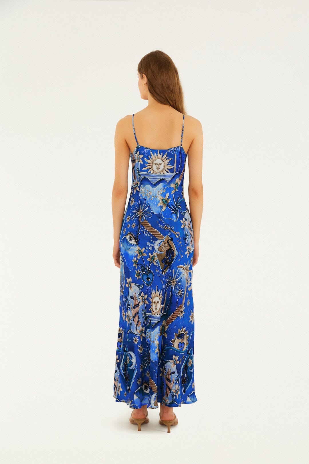 Blue Mystical Lenzing Ecovero Viscose Maxi Dress