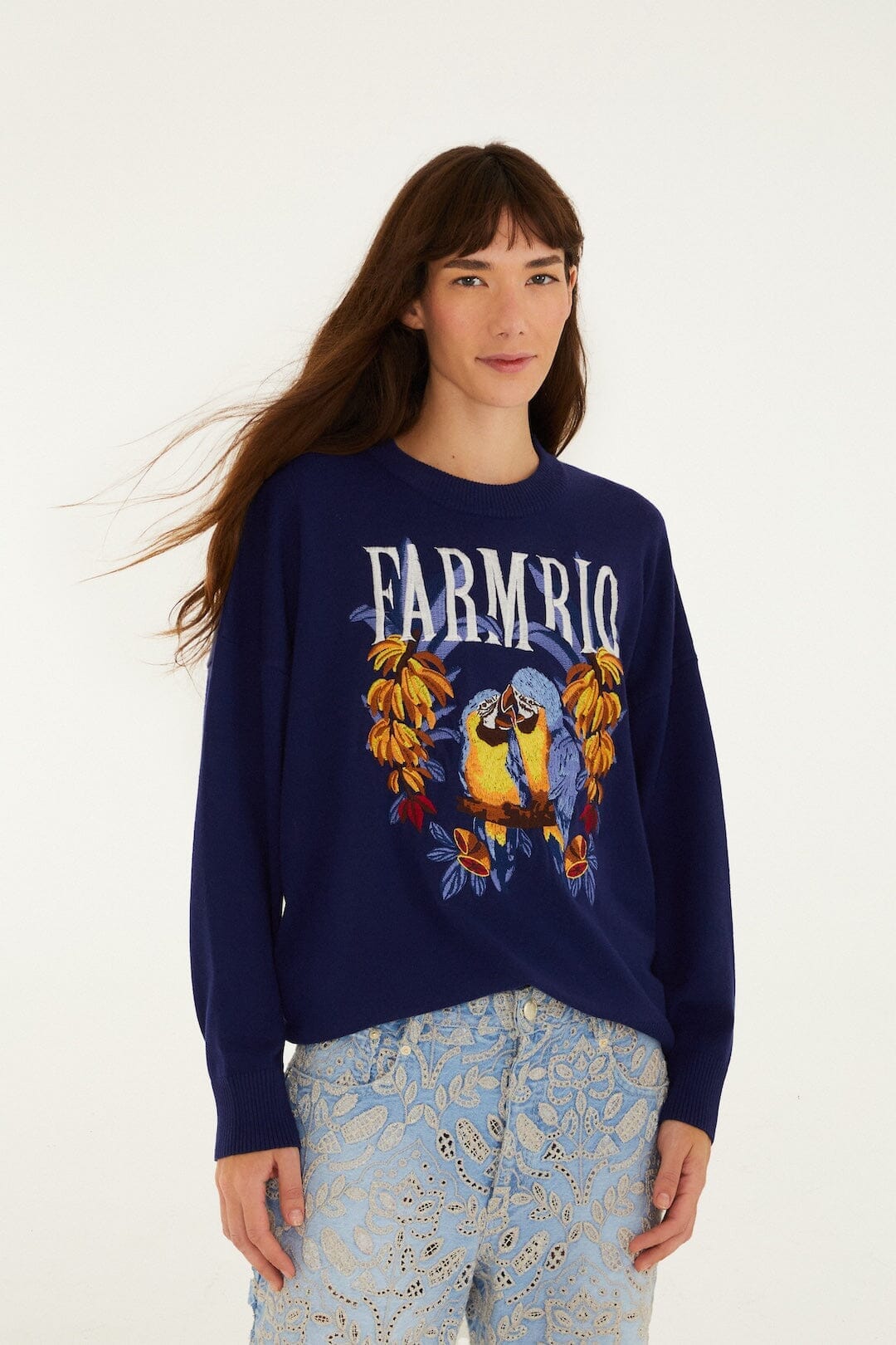 Liebesvogel-Stickpullover