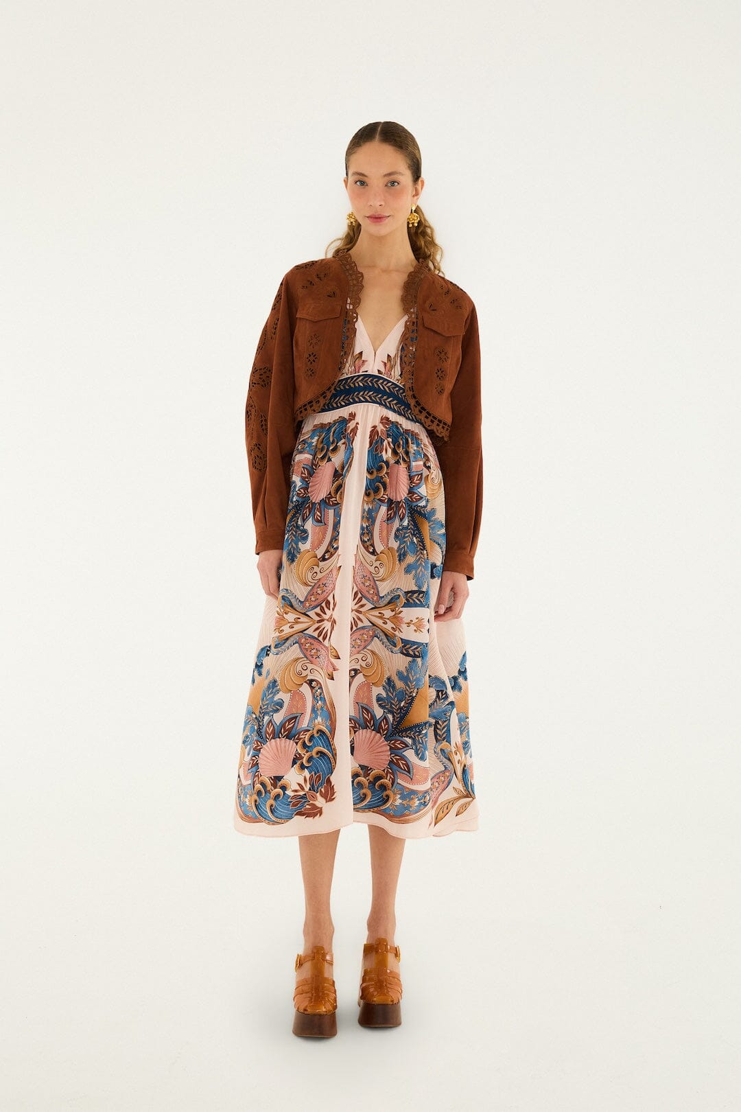 Caramel Richelieu Cropped Leather Jacket