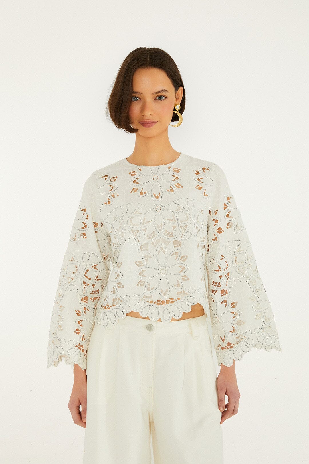 OFF-WHITE FLOWERS RICHILIEUR LANGARMBLUSE