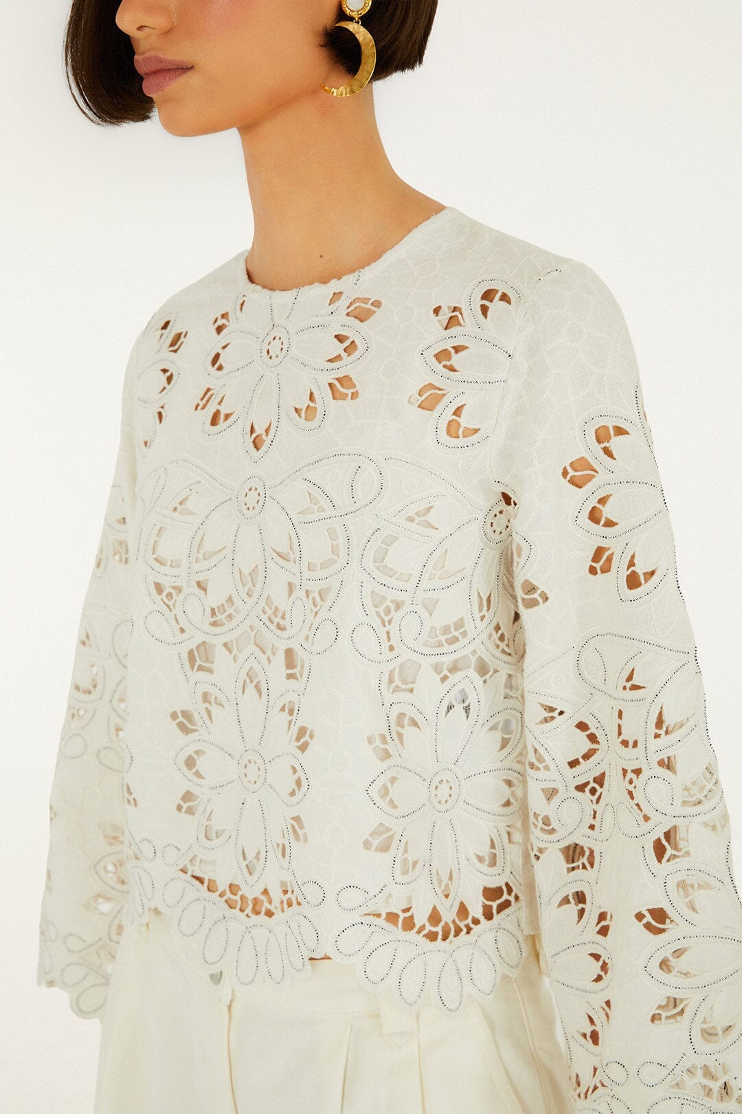 OFF-WHITE FLOWERS RICHILIEUR LANGARMBLUSE