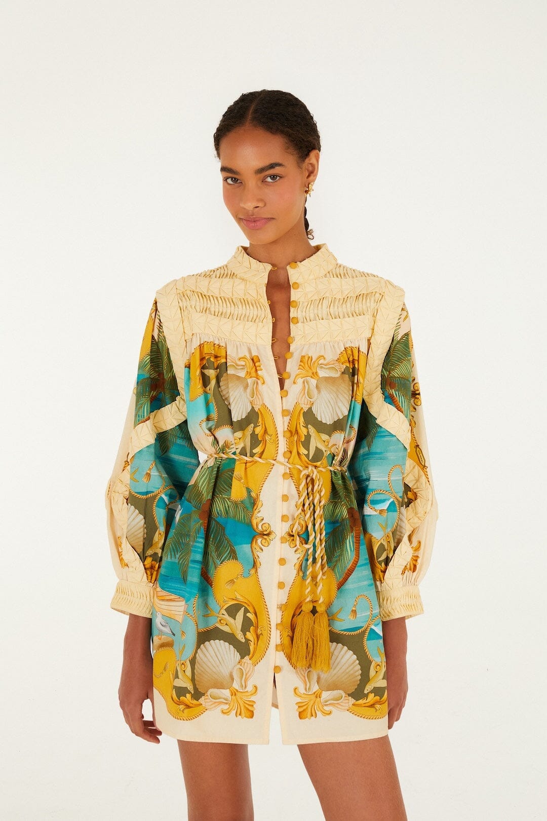 Sand Royal Sea Smocked Organic Cotton Mini Dress