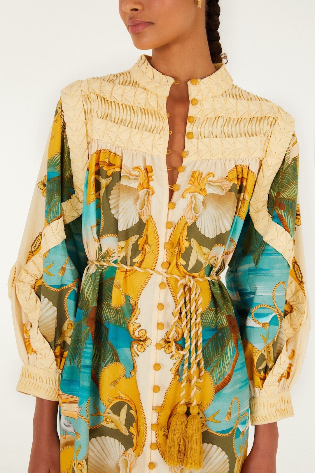 Sand Royal Sea Smocked Organic Cotton Mini Dress