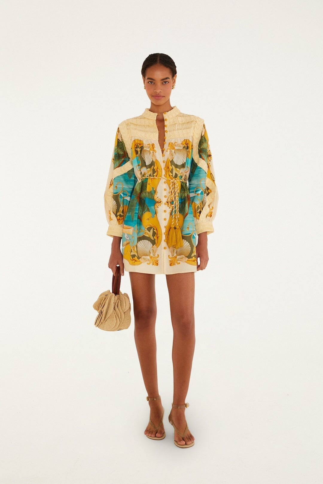 Sand Royal Sea Smocked Organic Cotton Mini Dress