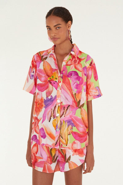 Multicolor Artsy Flora Lenzing™ Ecovero™ Euroflax™ Shirt | FARM Rio