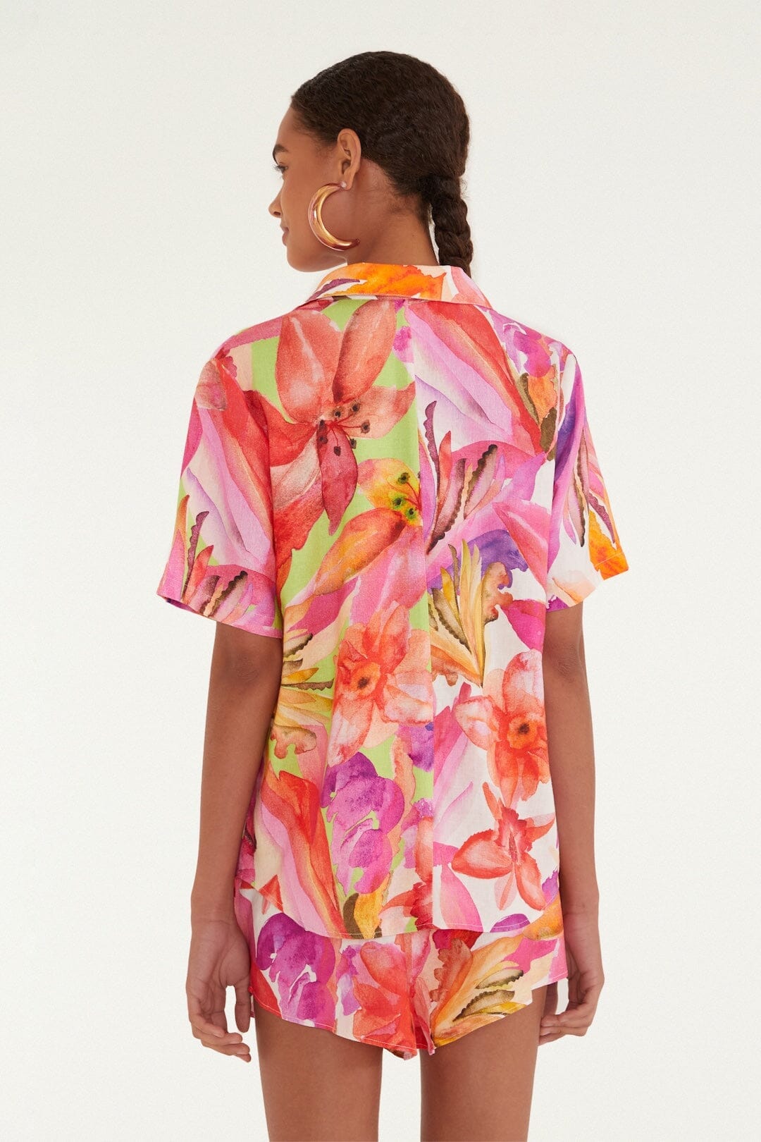 Multicolor Artsy Flora Lenzing Ecovero Euroflax Shirt