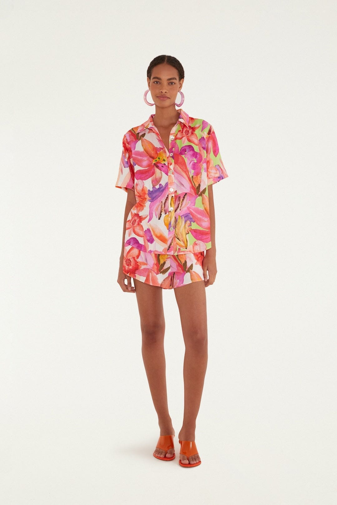 Multicolor Artsy Flora Lenzing Ecovero Euroflax Shirt