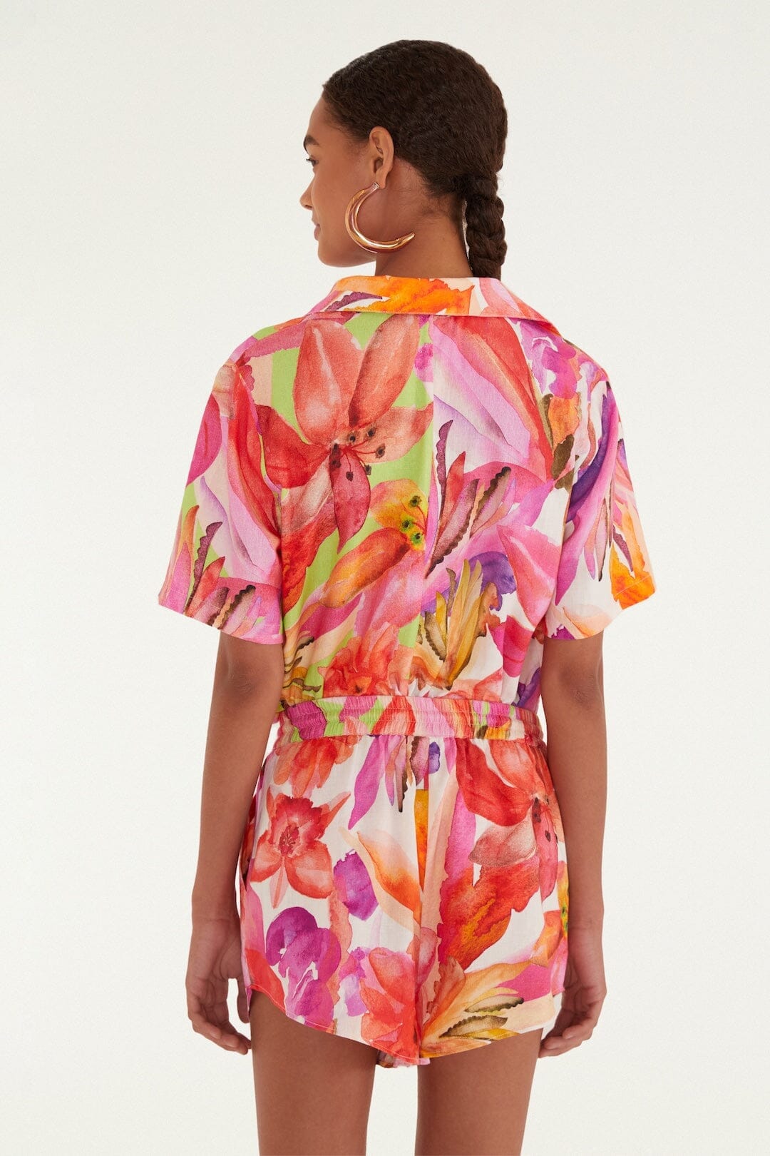 Multicolor Artsy Flora Lenzing™ Ecovero™ Euroflax™ Shorts | FARM Rio
