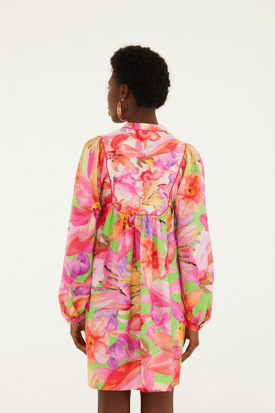 ARTSY FLORA GRÜNES MINIKLEID