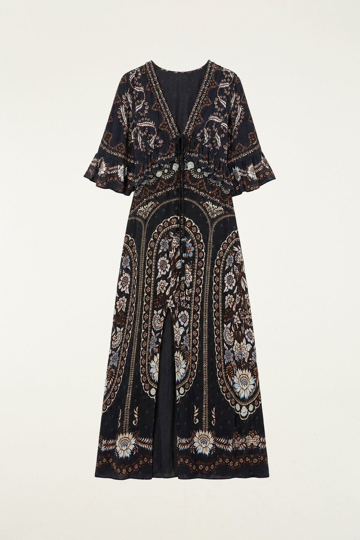 Daniela Short Sleeve Ruffled Maxi Dress
