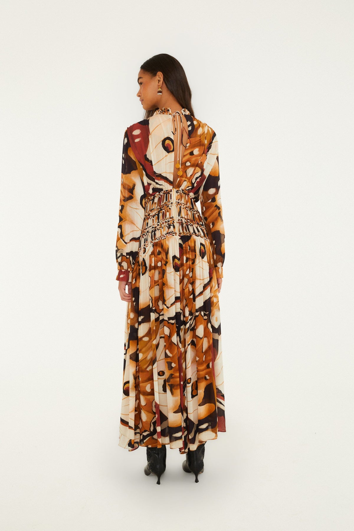 Borbofly Long Sleeve Macrame Maxi Dress