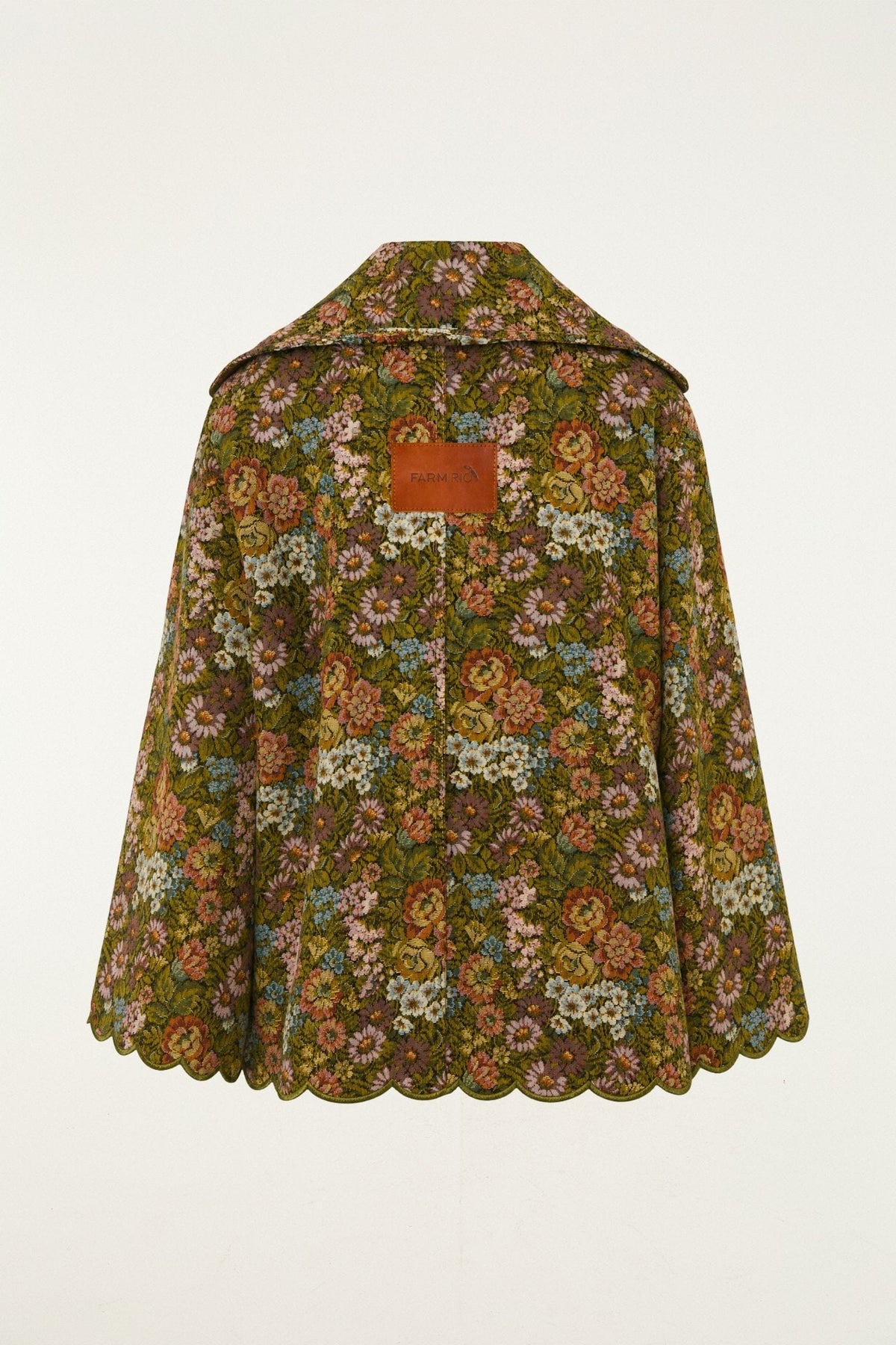Trench à revers en jacquard floral