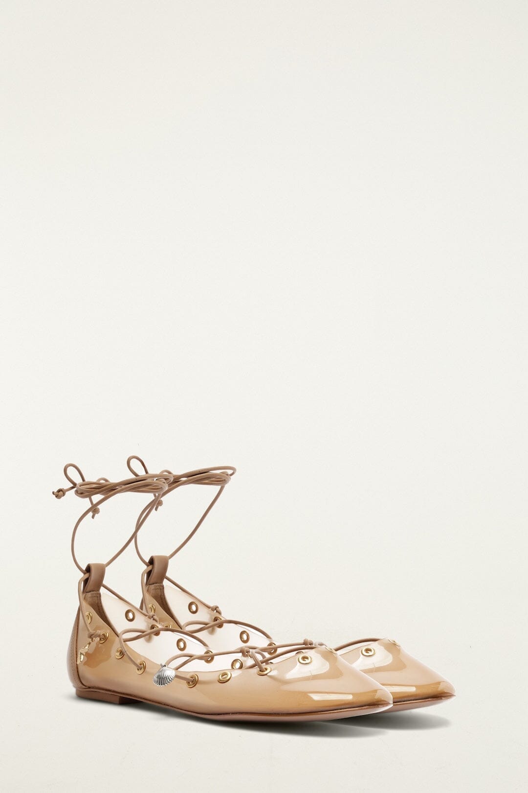 Yellow Sea Lace Up Jelly Ballerina