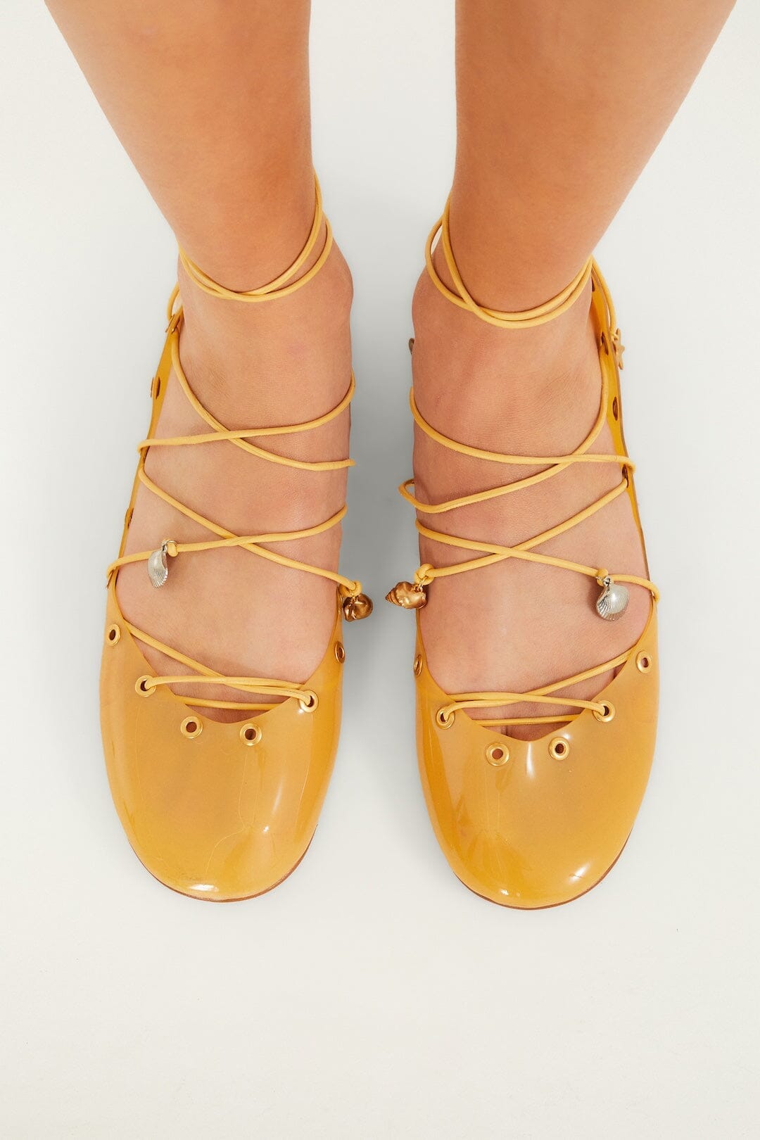 Ballerines en gel à lacets Jaune Mer