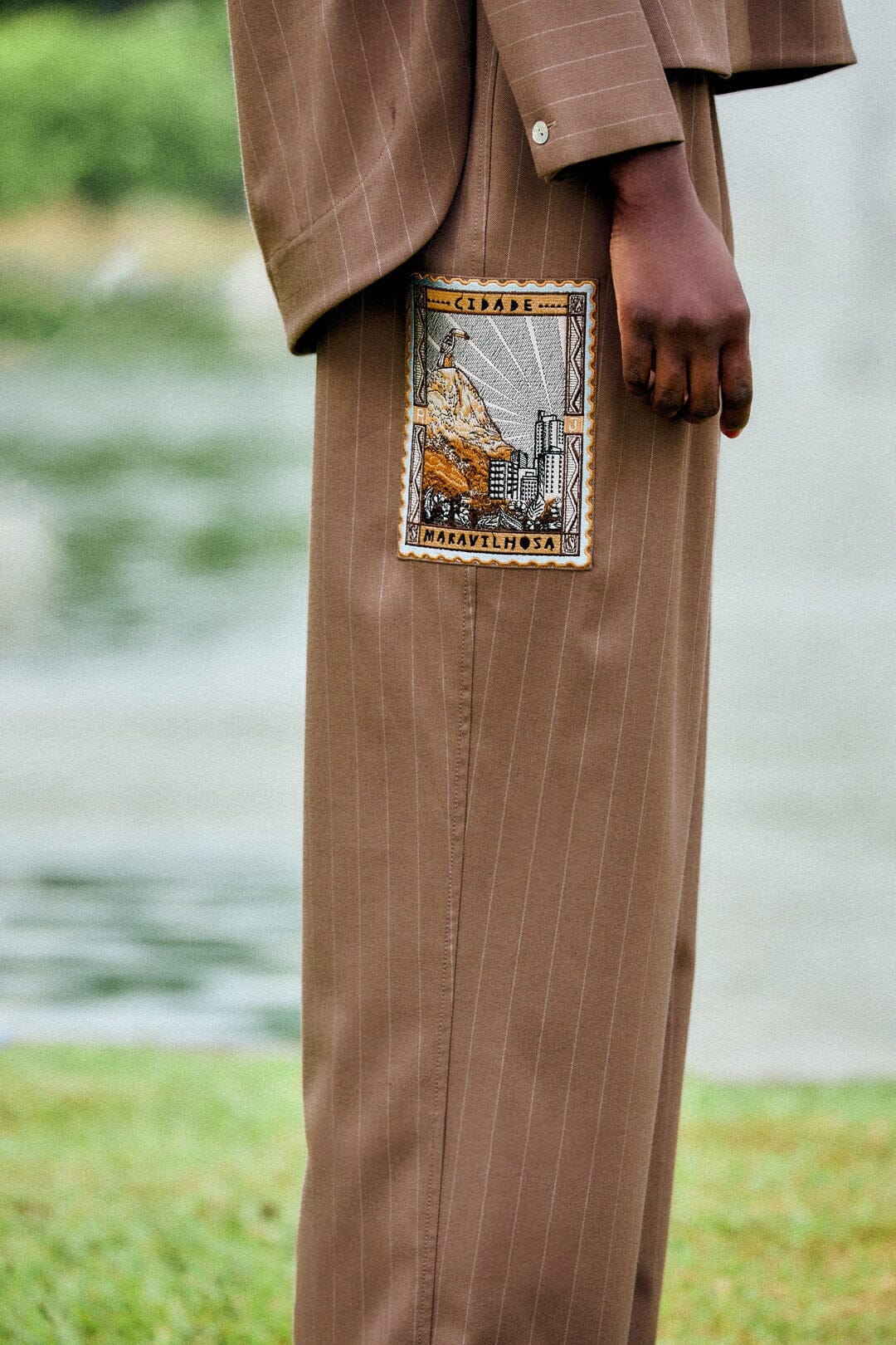 Yarn Dyed Wide Leg Pants