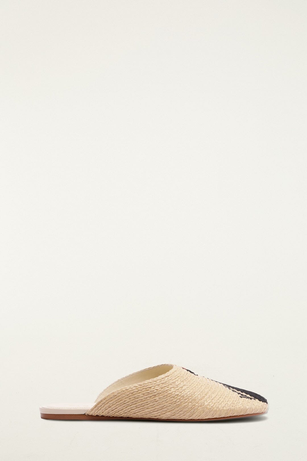 Raffia Embroidered Icons Mule