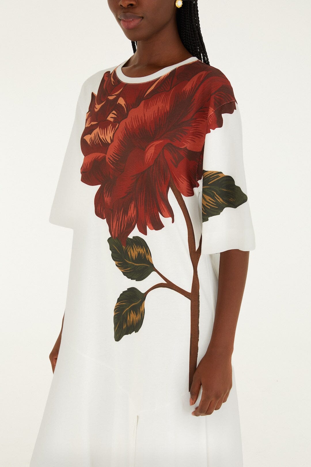 Off-White Flower Maxi Dress