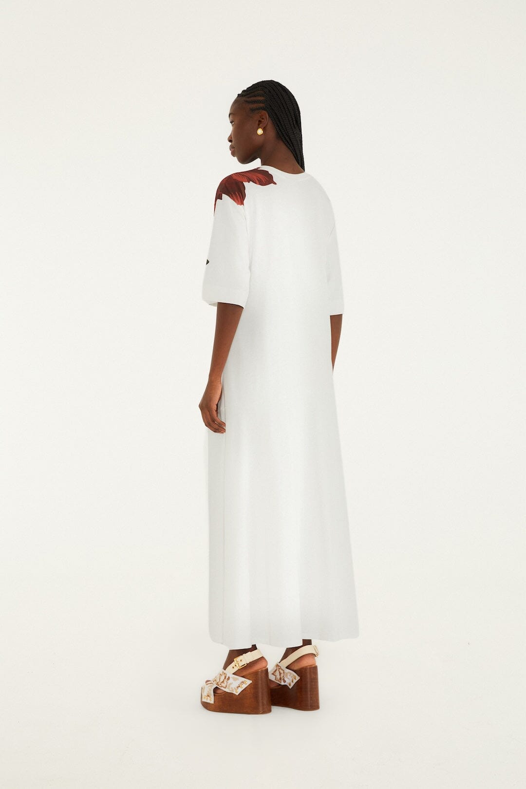 Off-White Flower Maxi Dress
