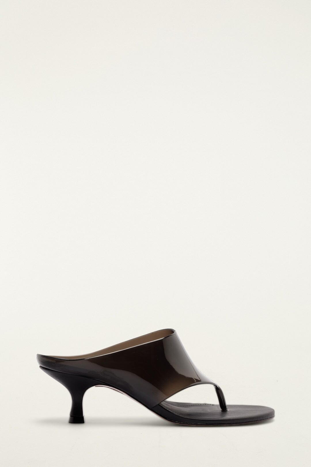 Mules à talon chaton Jelly noires avec lanières string