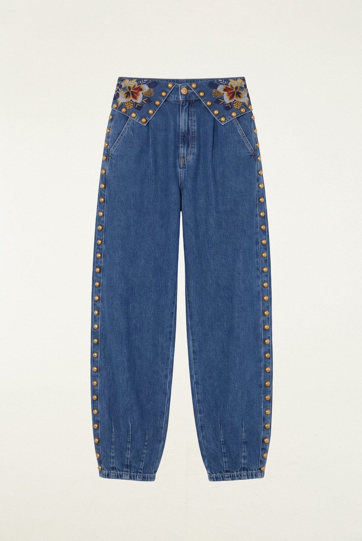 Pantalones vaqueros Balloon con borlas doradas