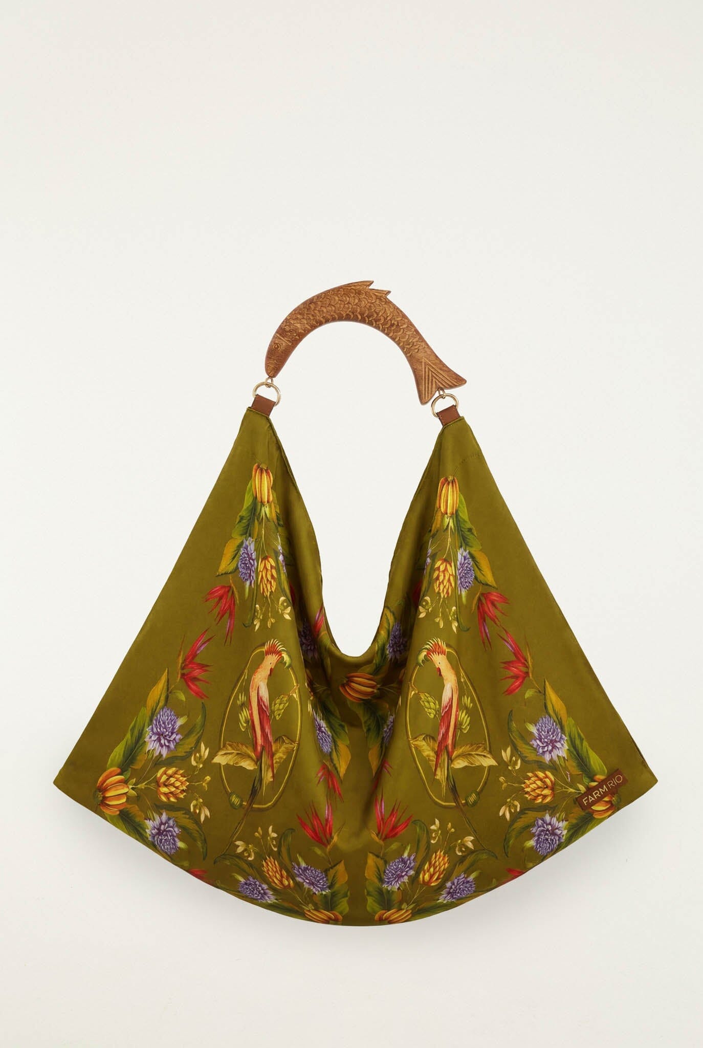 Green Nature Satin Medium Scarf Bag