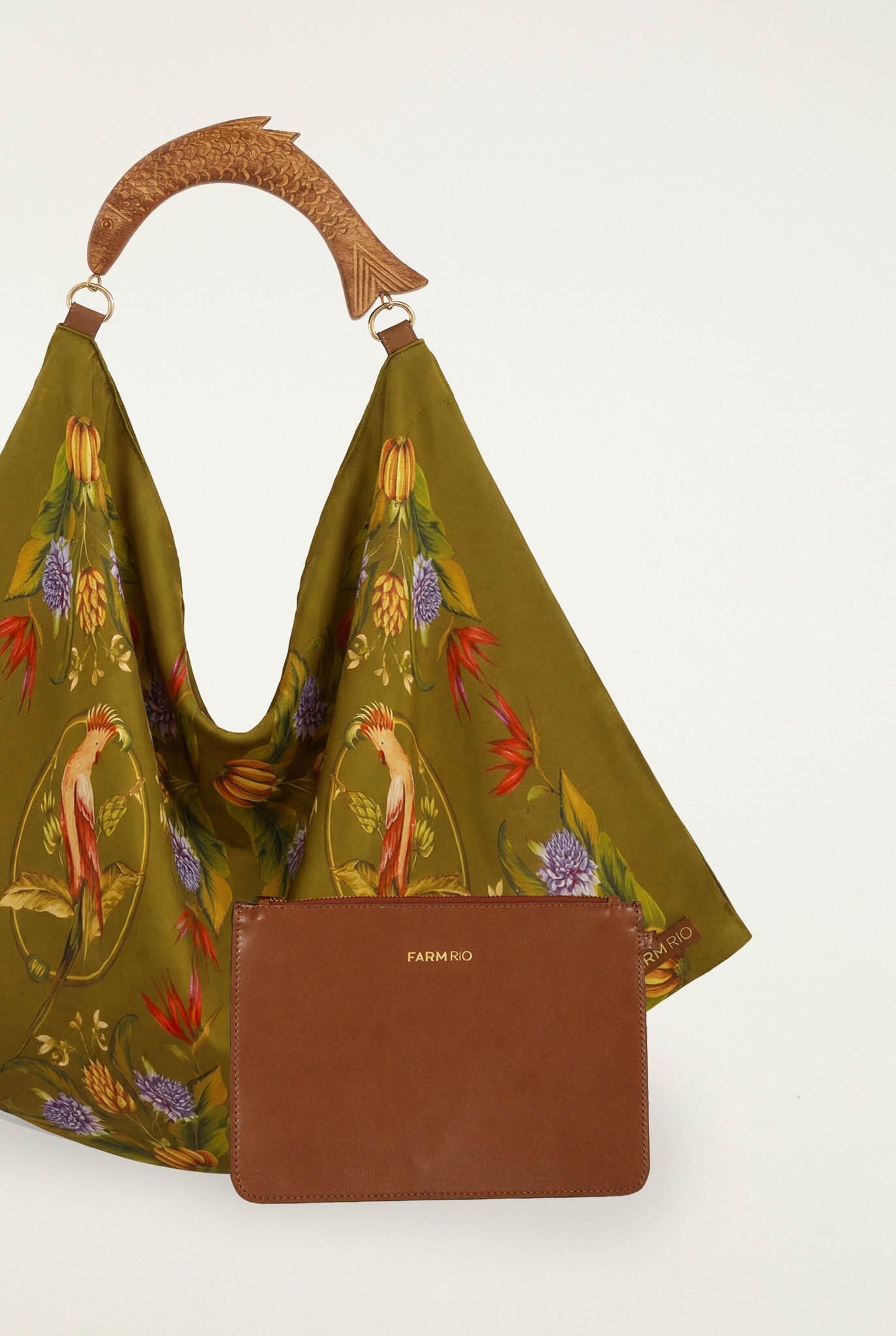 Green Nature Satin Mini Scarf Bag