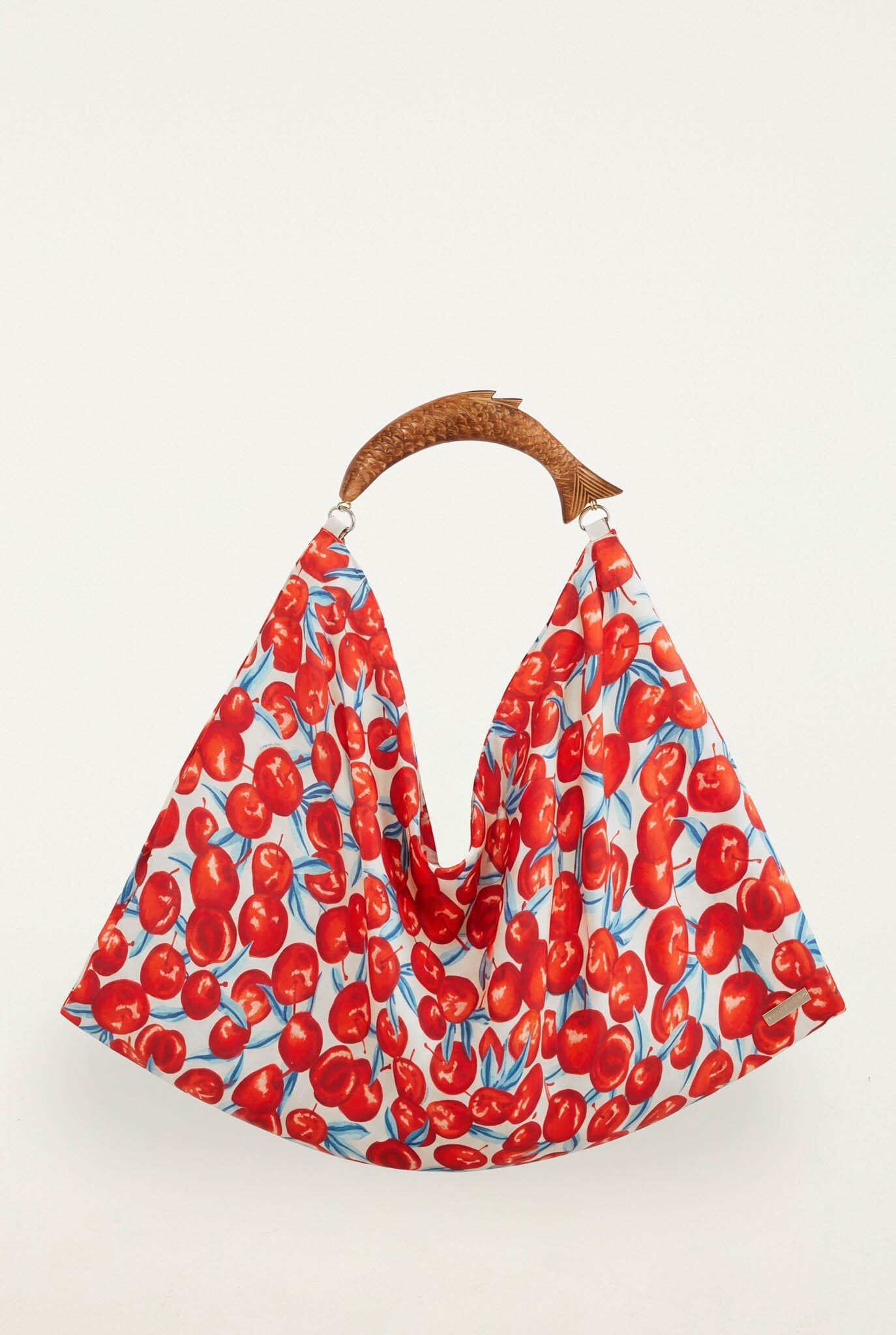 Red Cherry Satin Medium Scarf Bag