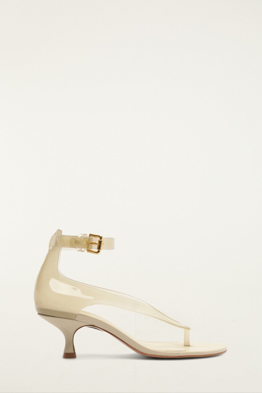 Sandale à talons en gelée blanc cassé