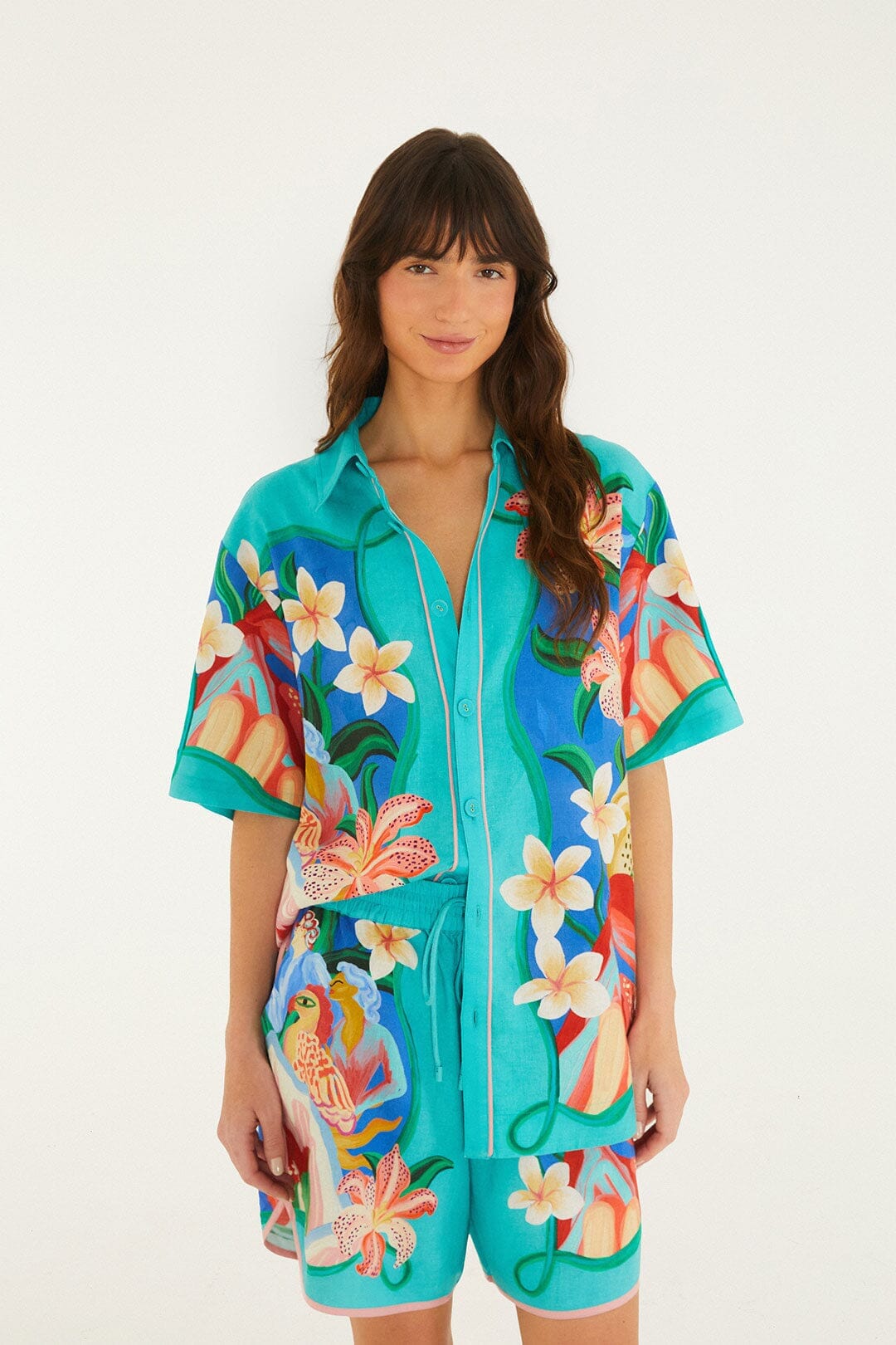 Multicolor Garden Of Life Scarf Lenzing Ecovero Euroflax Shirt