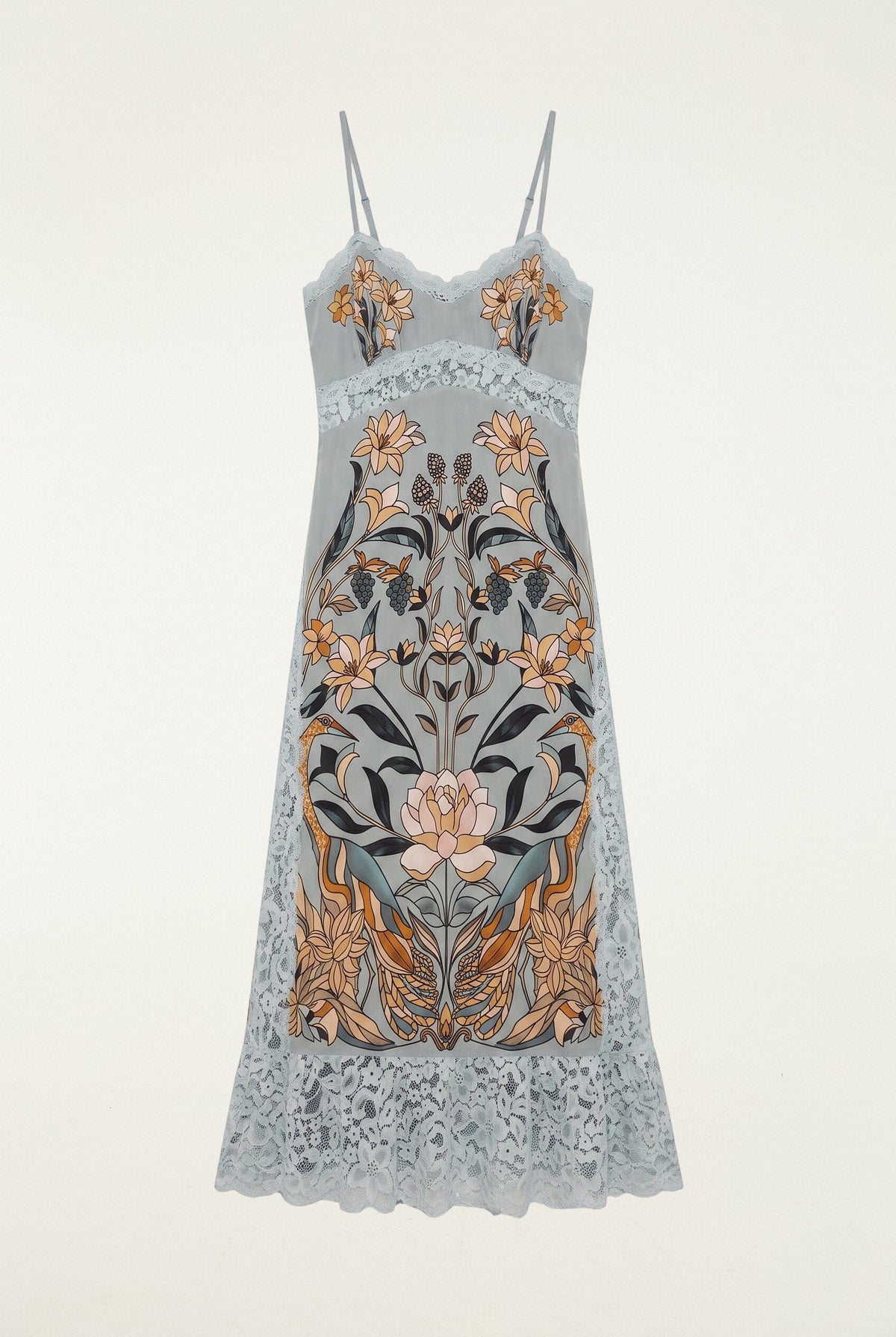 Vestido midi lencero de encaje Stained Glass Beauty