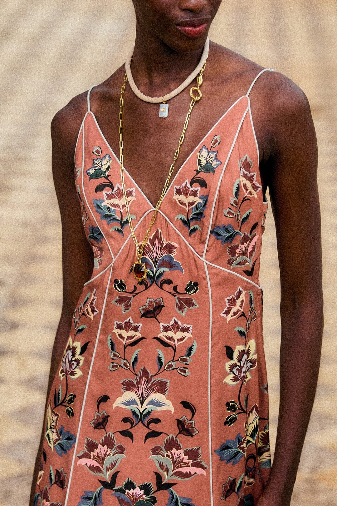 Floral Beauty Tapestry Sleeveless Slip Maxi Dress