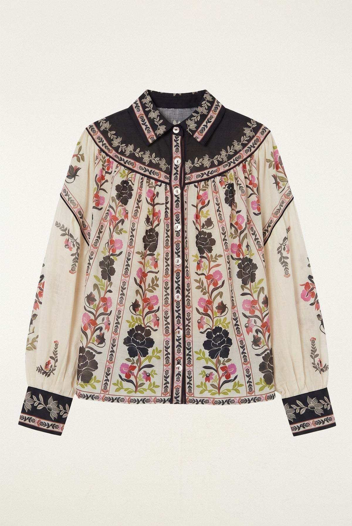Blusa con colletto e bottoni Delicate Floral