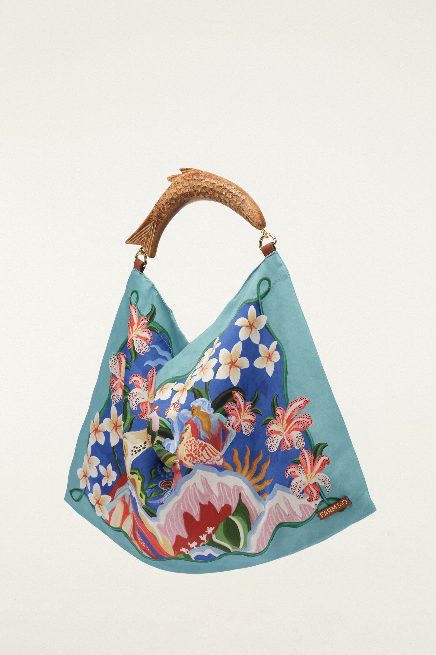 Light Blue Satin Small Scarf Bag
