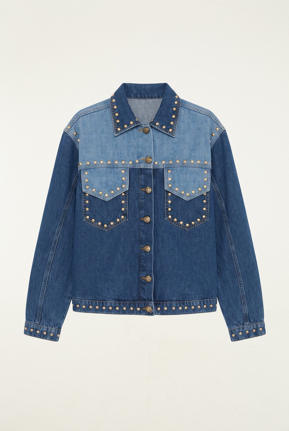 Veste en jean à clous métalliques