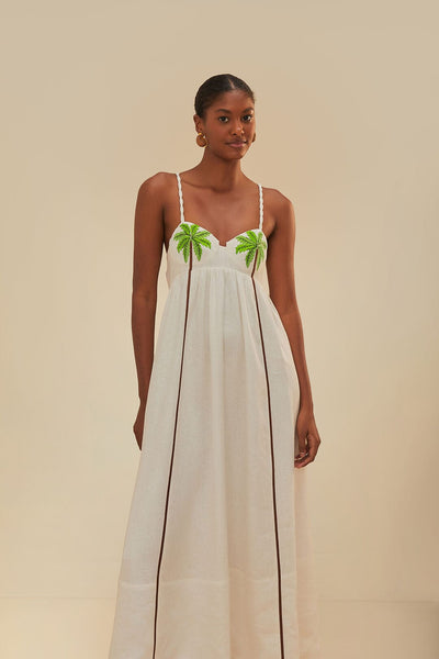 Coconut Tree Embroidered Maxi Dress – FARM Rio