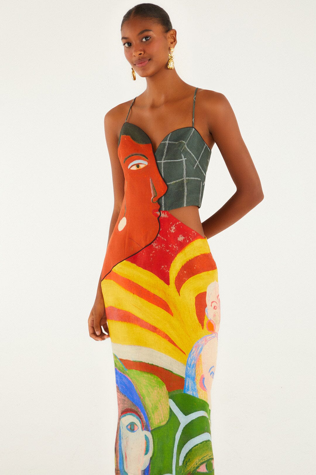 FARM Rio model wearing the A Popular Cafe Sleeveless  Euroflax� Premium Linen Midi Dress