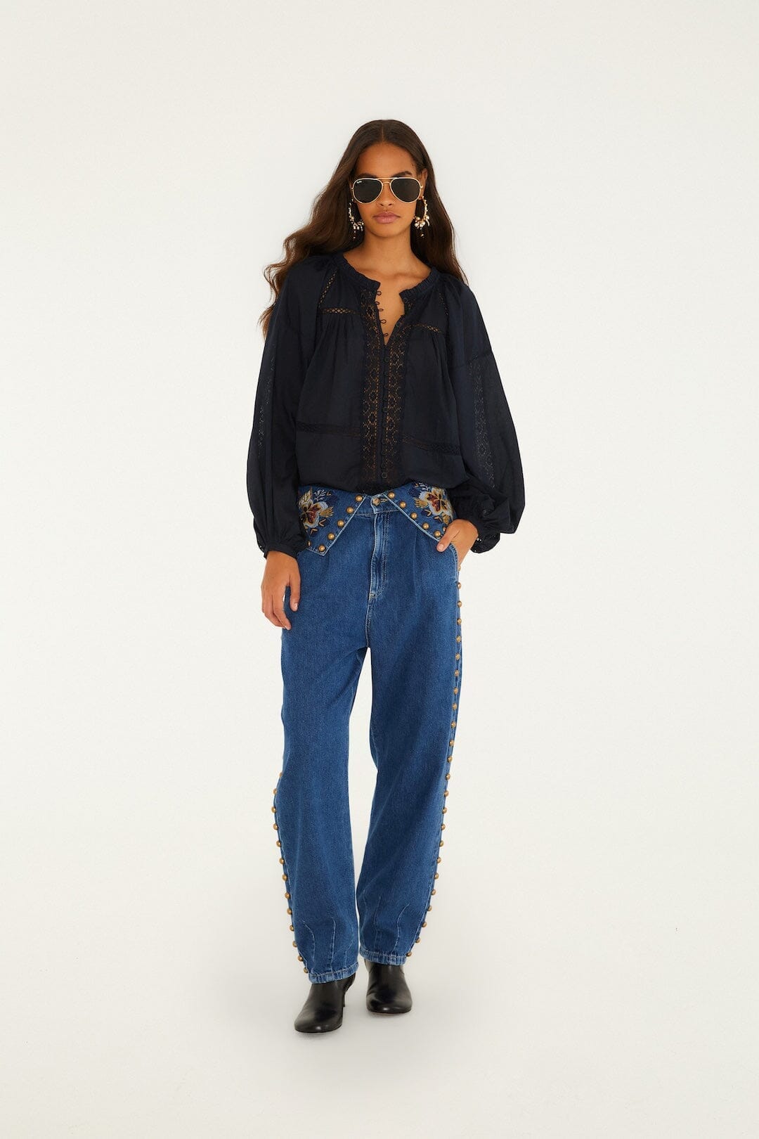 Ballon Goldquasten Jeanshose