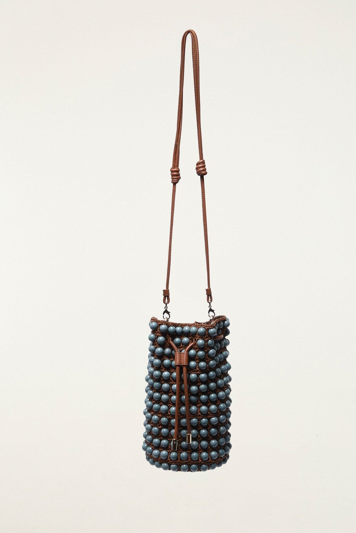 Beaded Macrame Bucket Bag