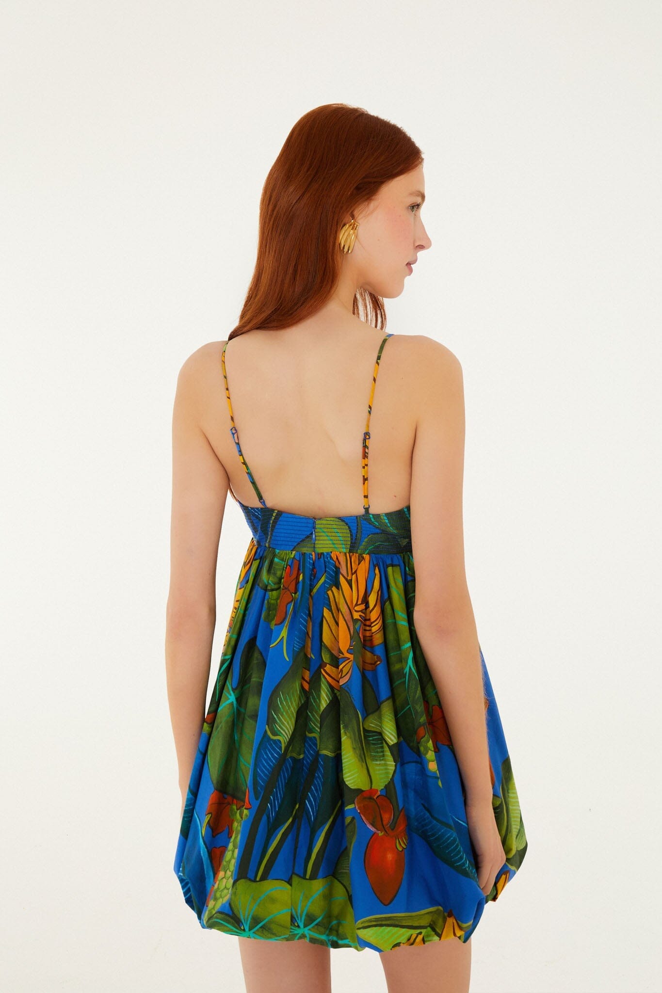 Blue Banana Grapes Sleeveless Organic Cotton Mini Dress