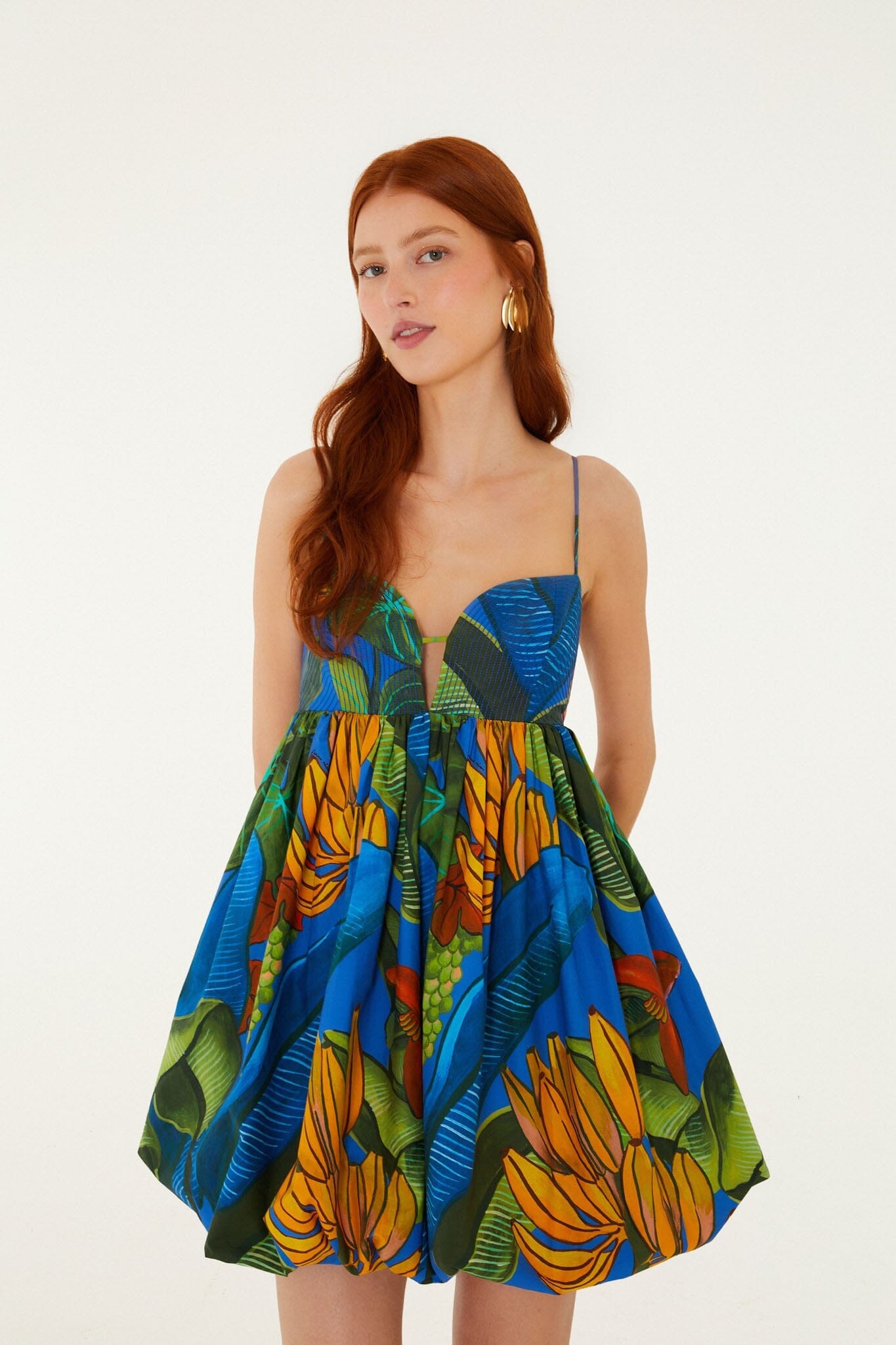 Blue Banana Grapes Sleeveless Organic Cotton Mini Dress