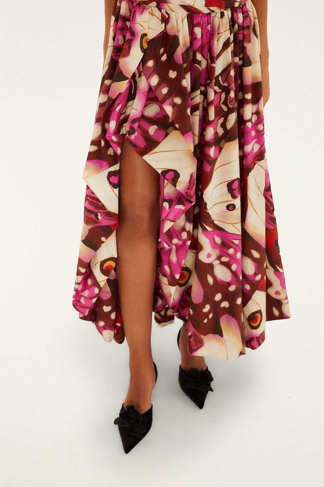 FARM Rio model wearing the Borbofly Front Slit Balloon Maxi Dress