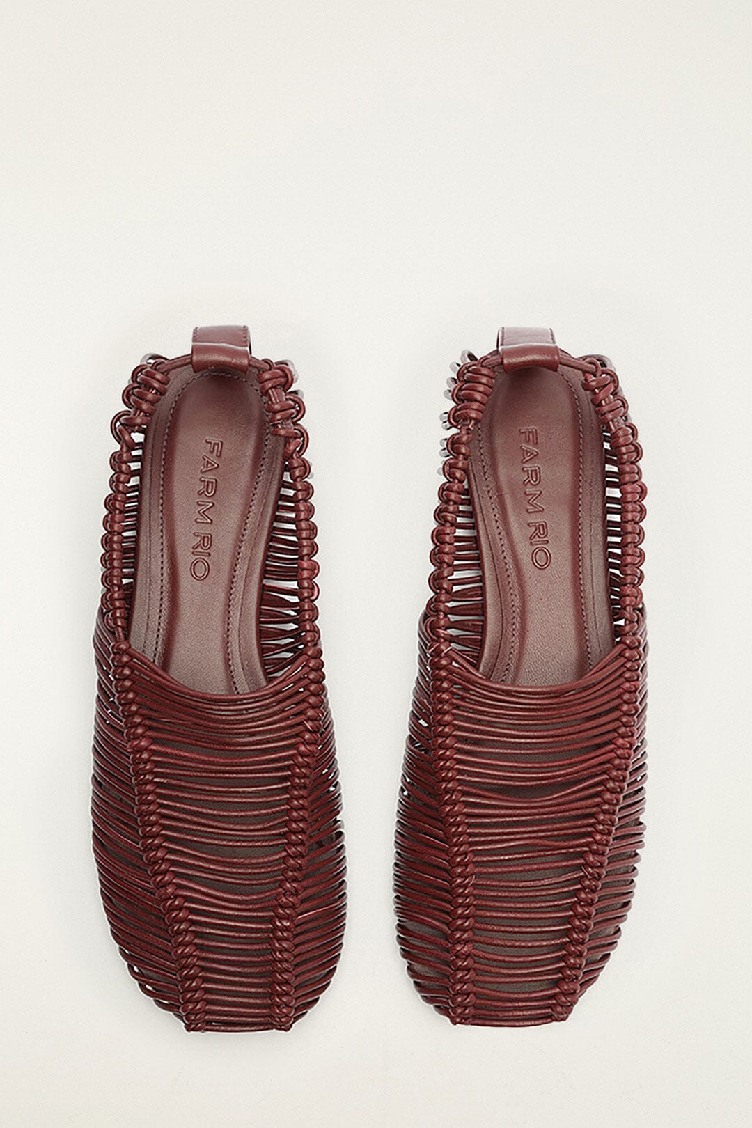 FARM Rio model wearing the Brown Macrame Mary Jane Ballerina