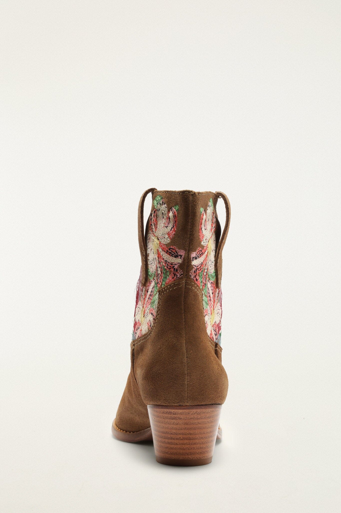 FARM Rio model wearing the Brown Suede Embroidered Bootie