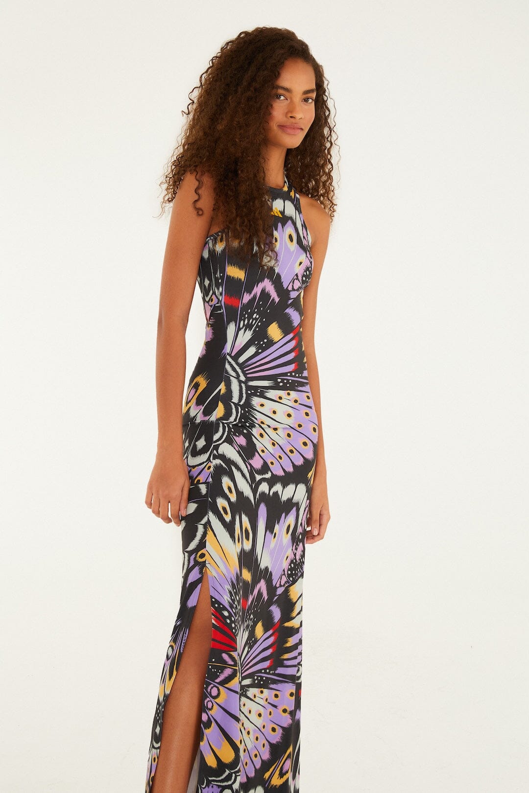 FARM Rio model wearing the Colorfly Lilac Adidas Dress