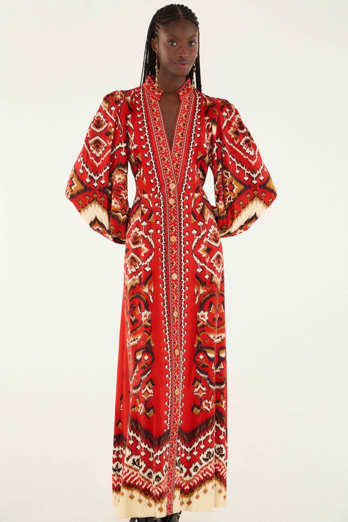ikat maxi dress Ivory Floral Ikat Maxi Dress XL