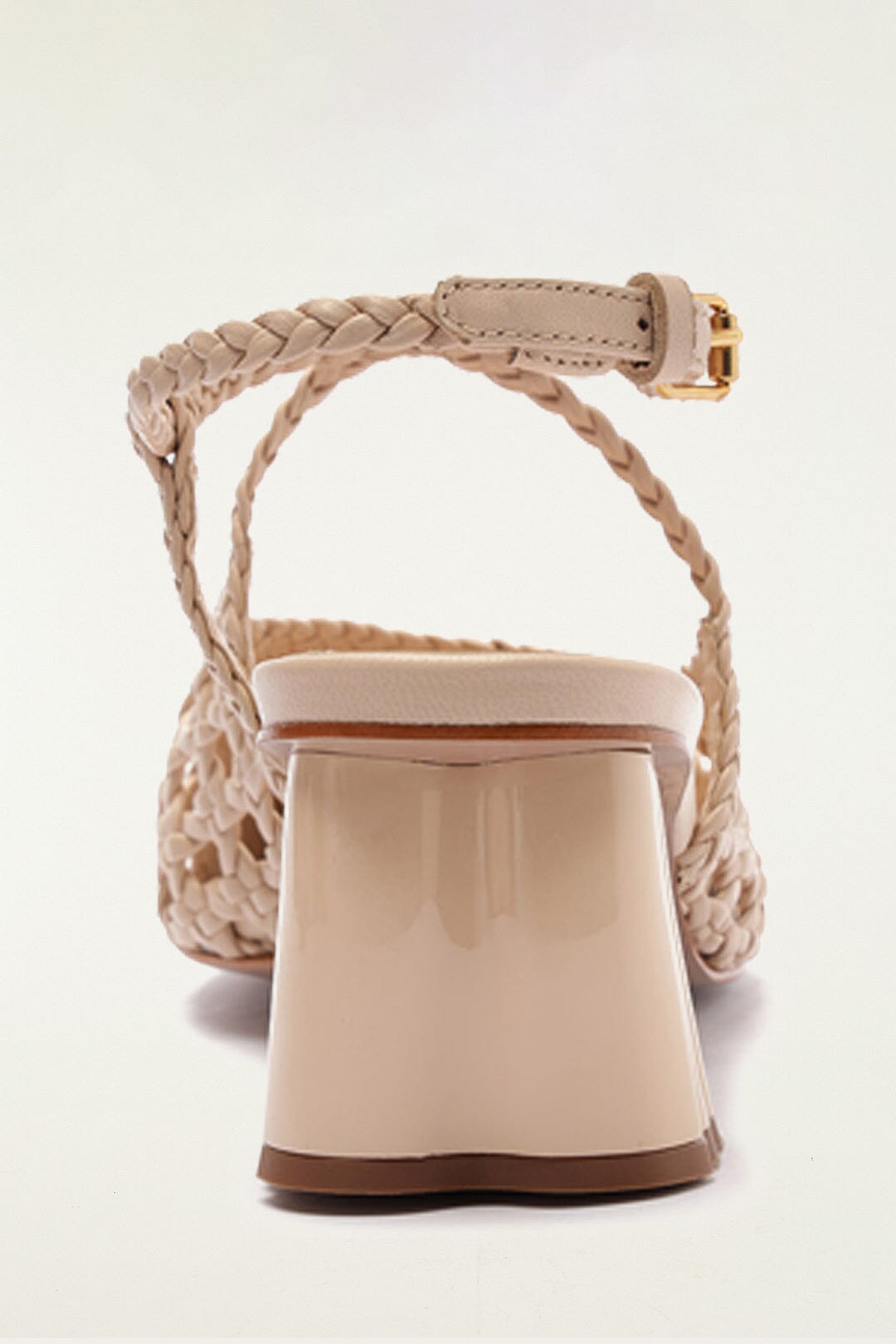 FARM Rio model wearing the Cream Woven Wedge Heeled Sandal