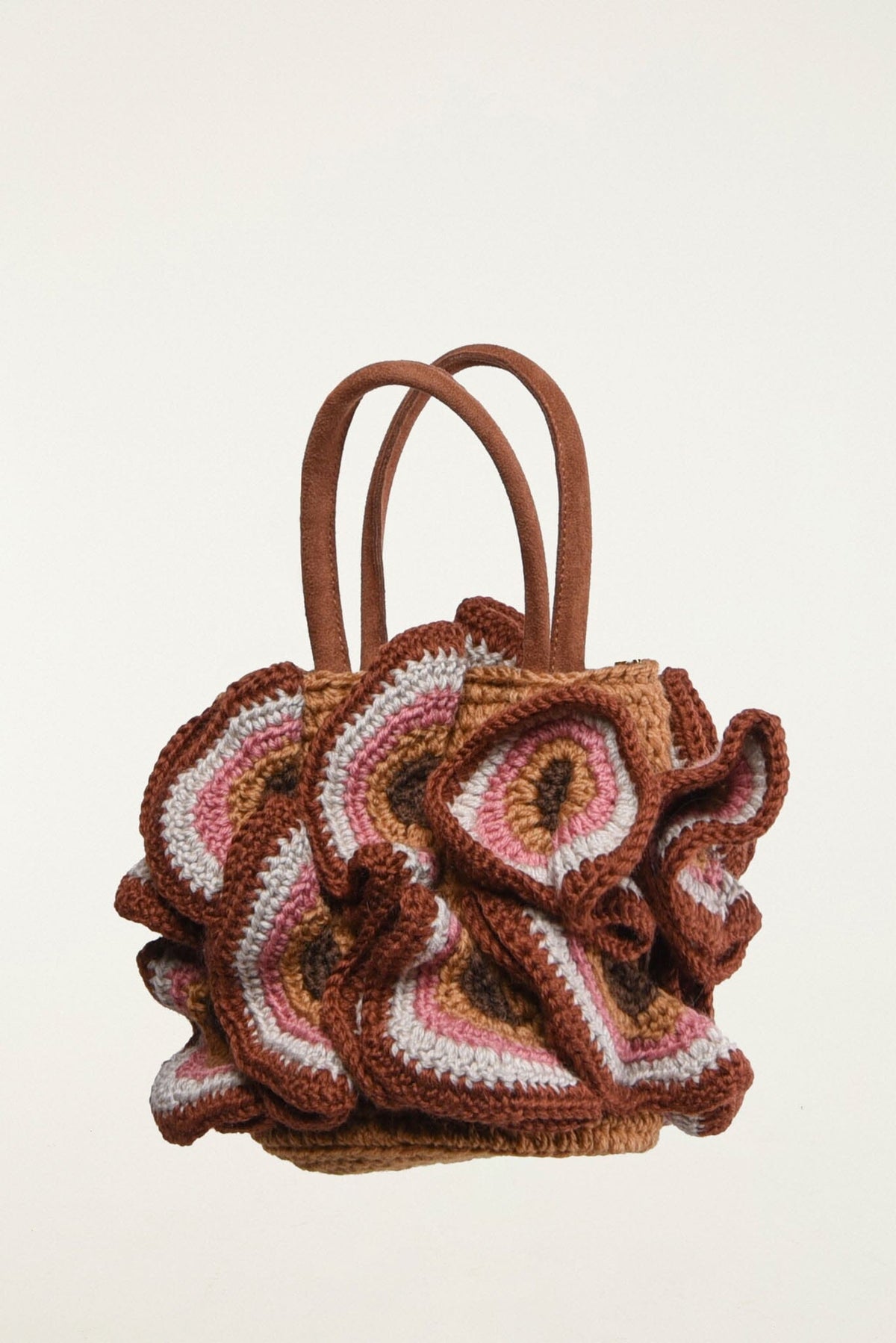 FARM Rio model wearing the Crochet Flower Handbag