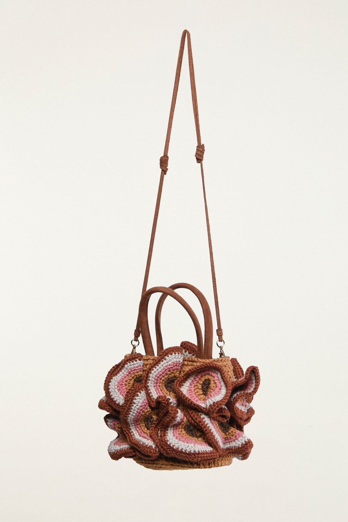 FARM Rio model wearing the Crochet Flower Handbag