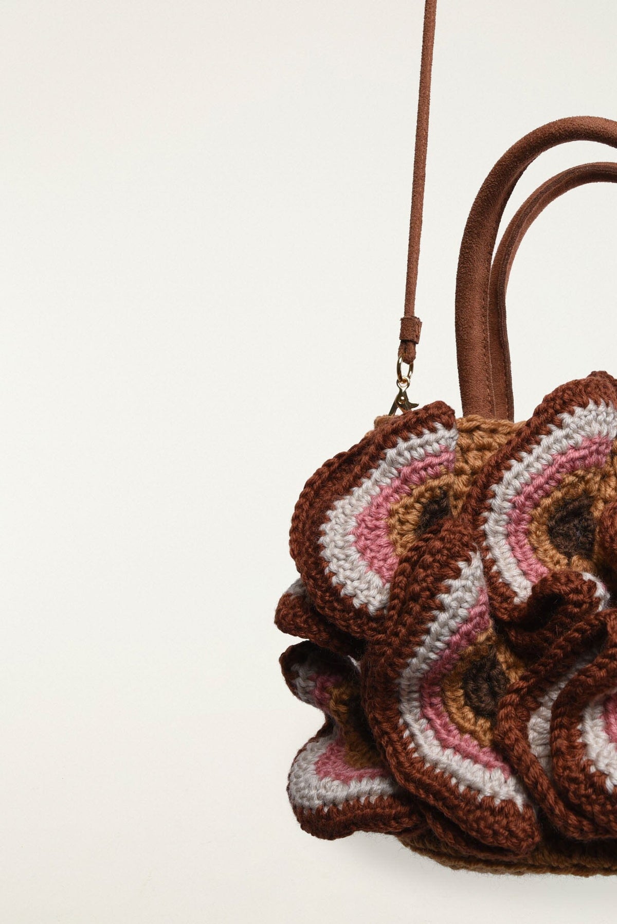 FARM Rio model wearing the Crochet Flower Handbag