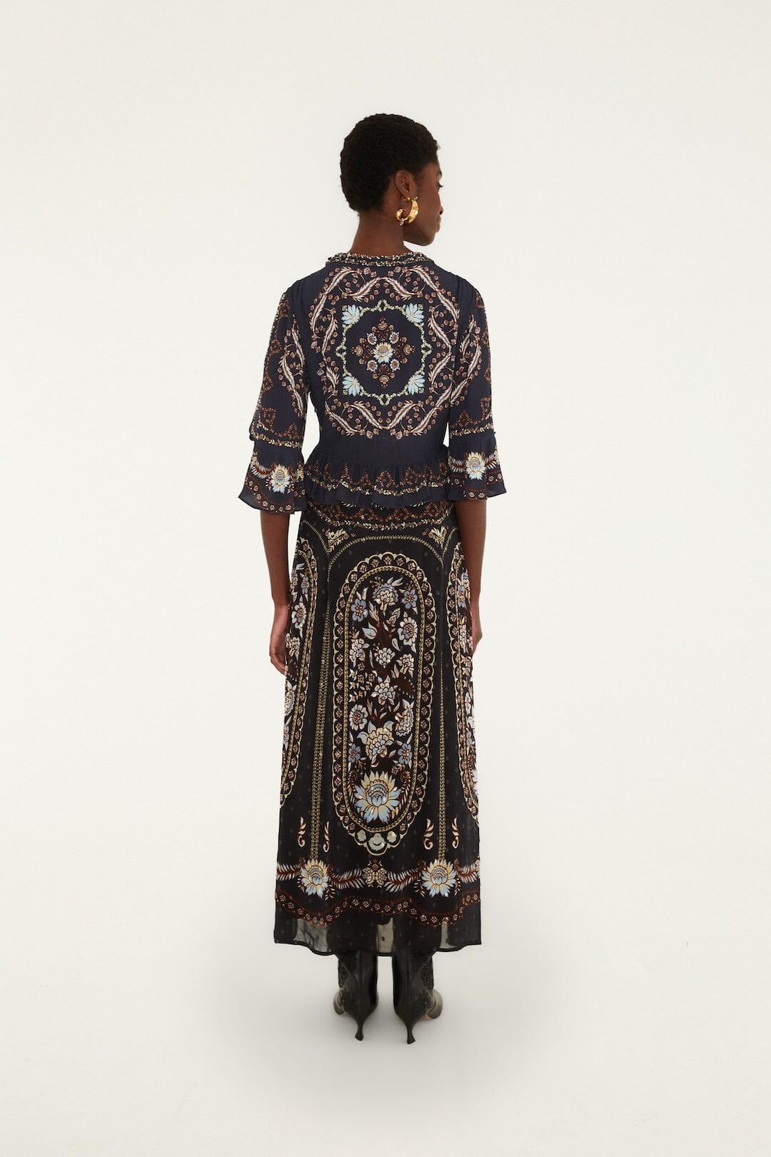 Daniela Short Sleeve Ruffled Maxi Dress
